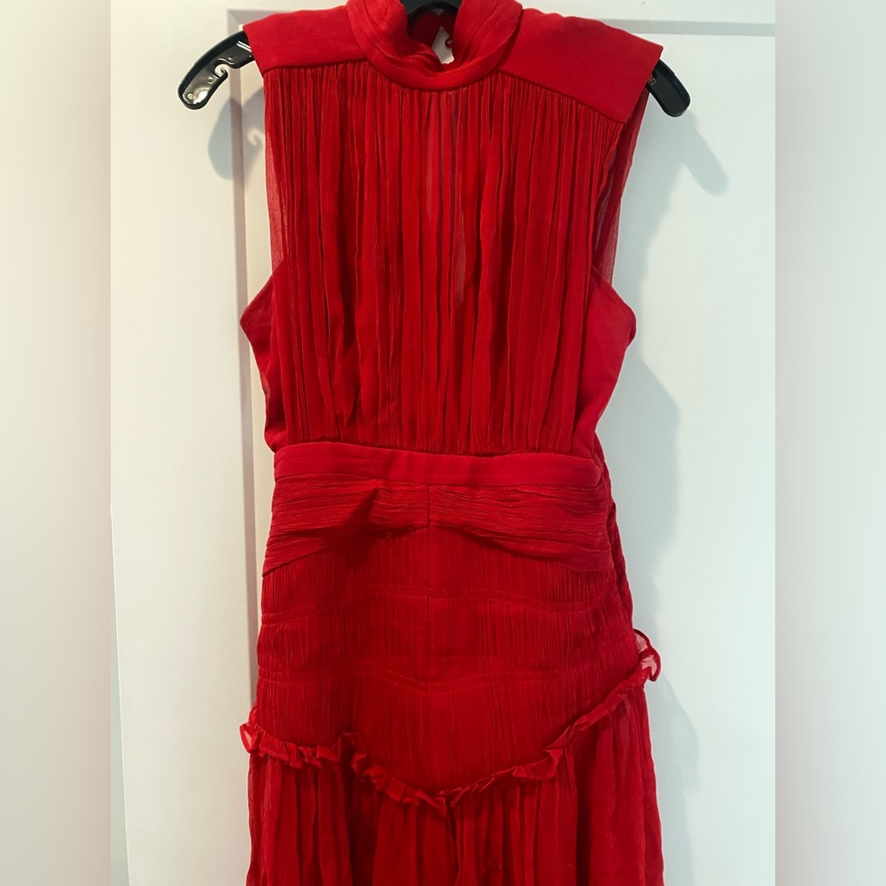 SHONA JOY LÈONIE HIGH NECK MIDI DRESS SCARLETT 2022 Fall Season - Picture 5 of 7